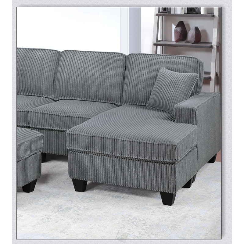 Ensemble modulaire moderne 5 pièces avec port USB, rangement et repose-pieds cocktail pour une vie confortable