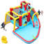 Jeu gonflable de jardin gonflable de 7 pieds et de 7 pouces avec piscine pour éclaboussures, pistolet à eau et mur d'escalade