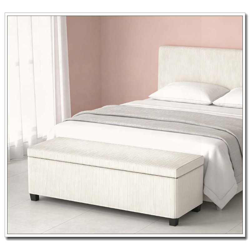 Banc de rangement spacieux avec repose-pieds, Beige