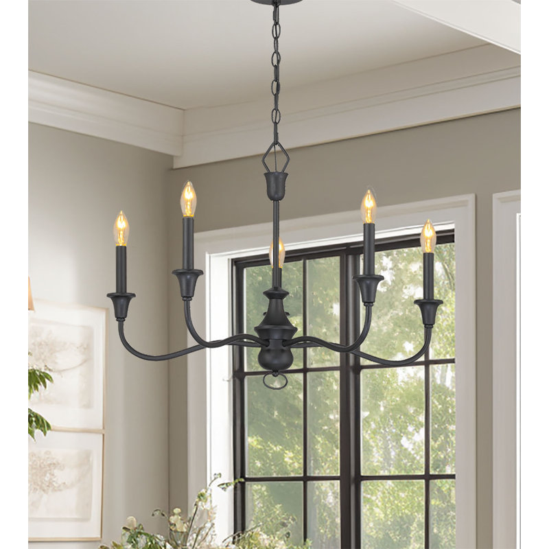 Lustre empire à 5 lumières de style bougie Kashika