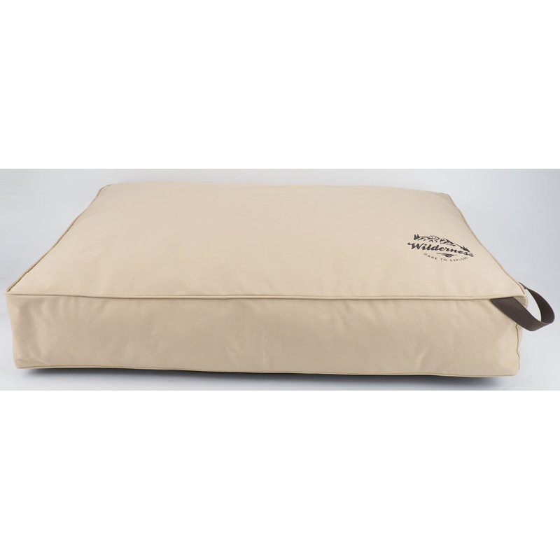 Brooklynn Faux Leather Pet Bed, Cream, 13cm H x 75cm W x 120cm D