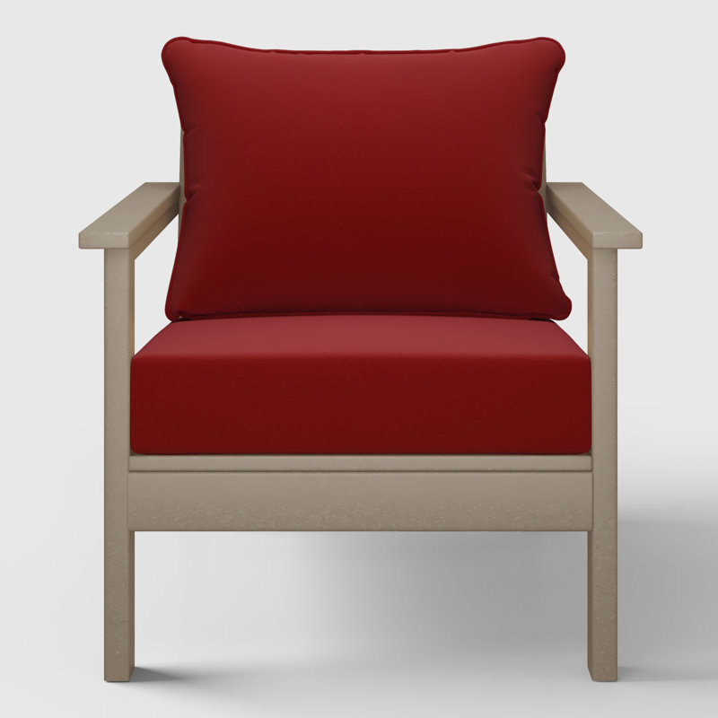 Chaise profonde avec coussins (ensemble de 2), Red, Marron clair