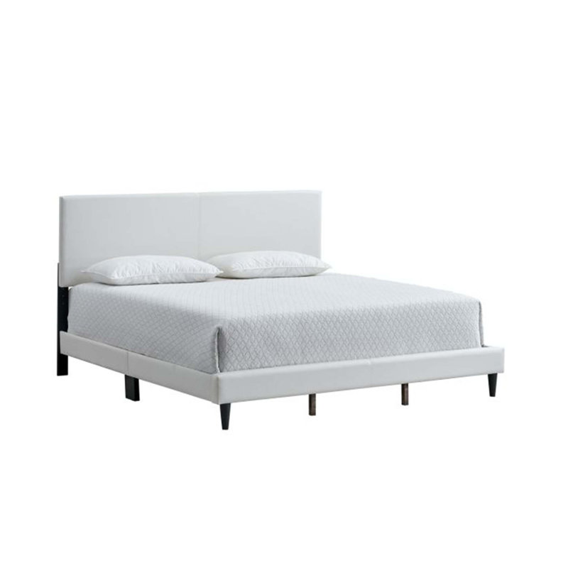 Lit Baron (matelas non inclus), Blanc, Grand lit