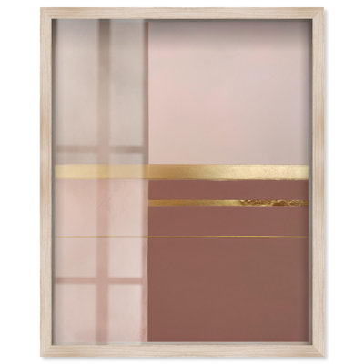 Décoration murale bohème rose à motif d'ombre Boho par Art Remedy, cadre blond, 20 x 24