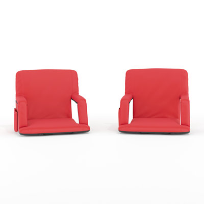 Reclining Backpack Padded Stadium Chairs-Armrests & Storge Pockets by Freeport Park