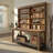 Reclaimed Wood and Metal Two-Piece Hutch