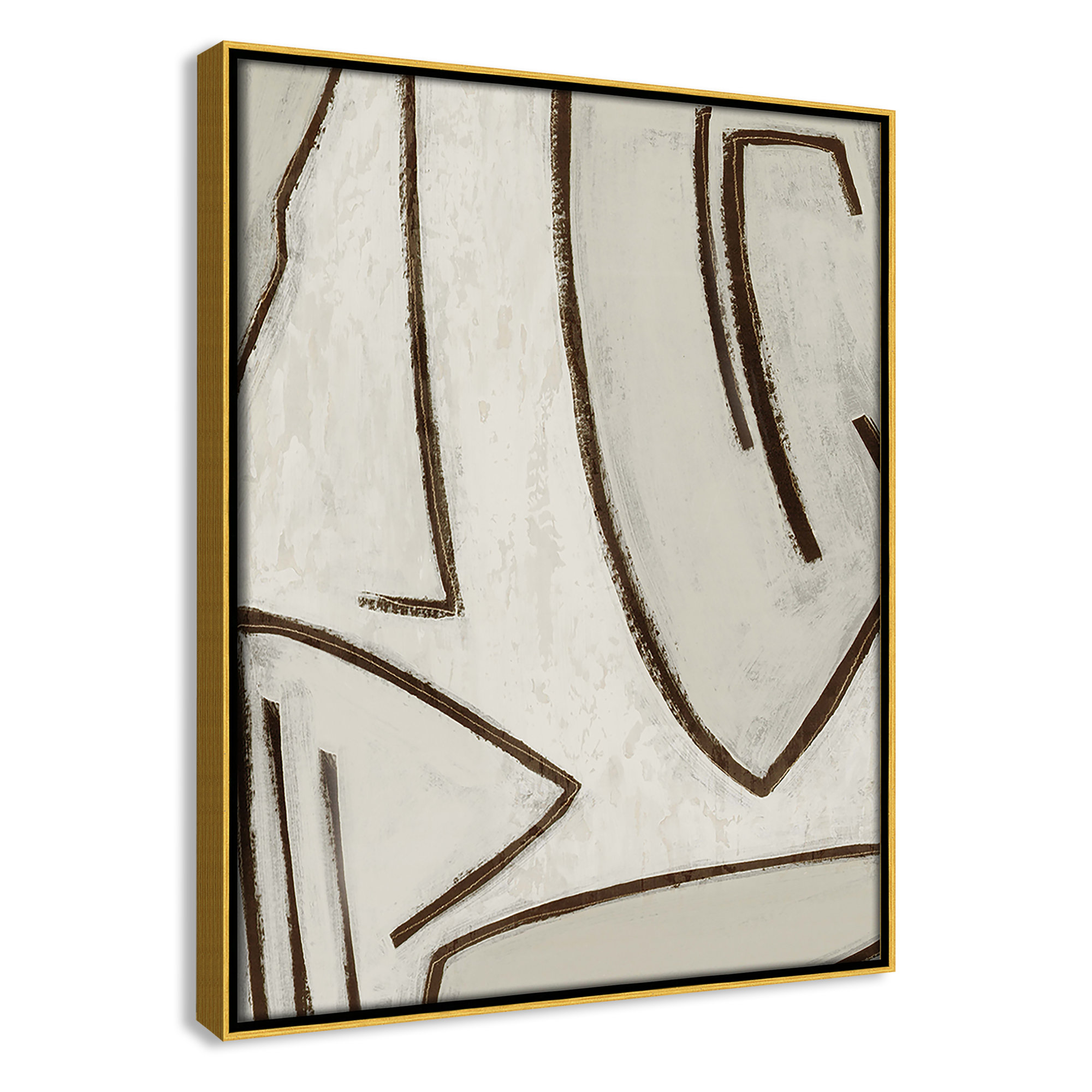 Line Work II, Gold, 12.5" W x 15.5" H