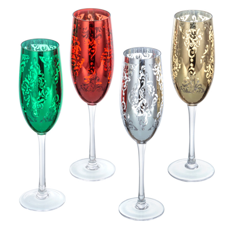 4 Piece 177ml Glass Flute Set