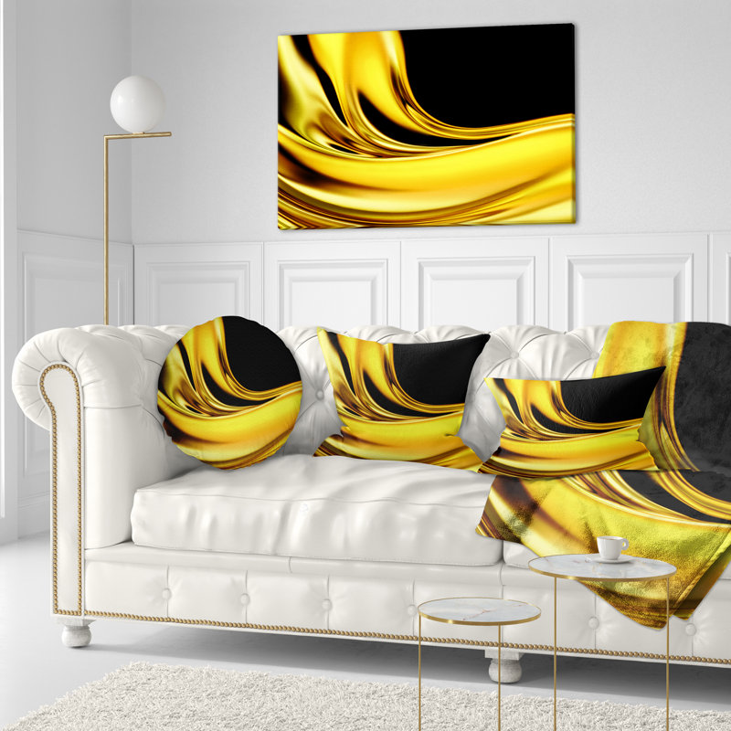 Yellow Gold Texture Pattern - Abstract Printed Throw Pillow