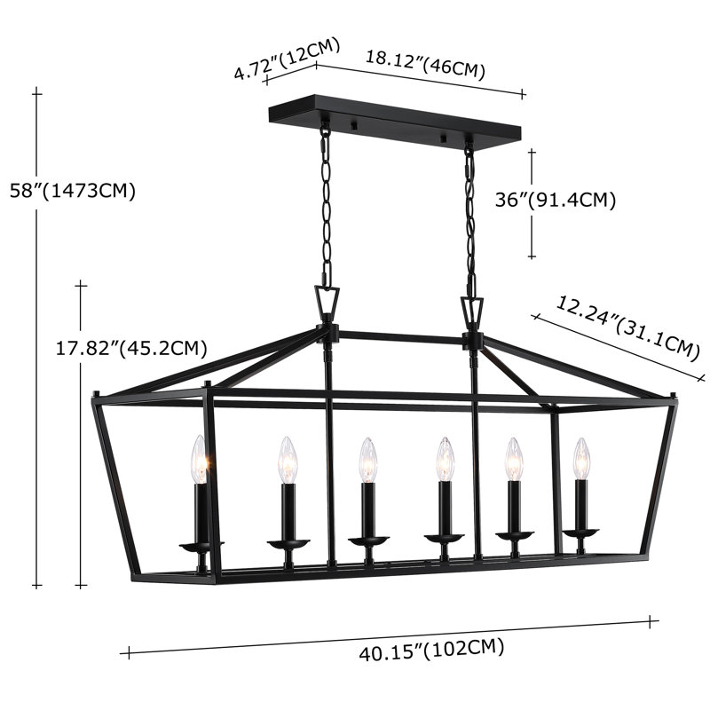 Sadettin 6 - Light Steel Kitchen Island Pendant