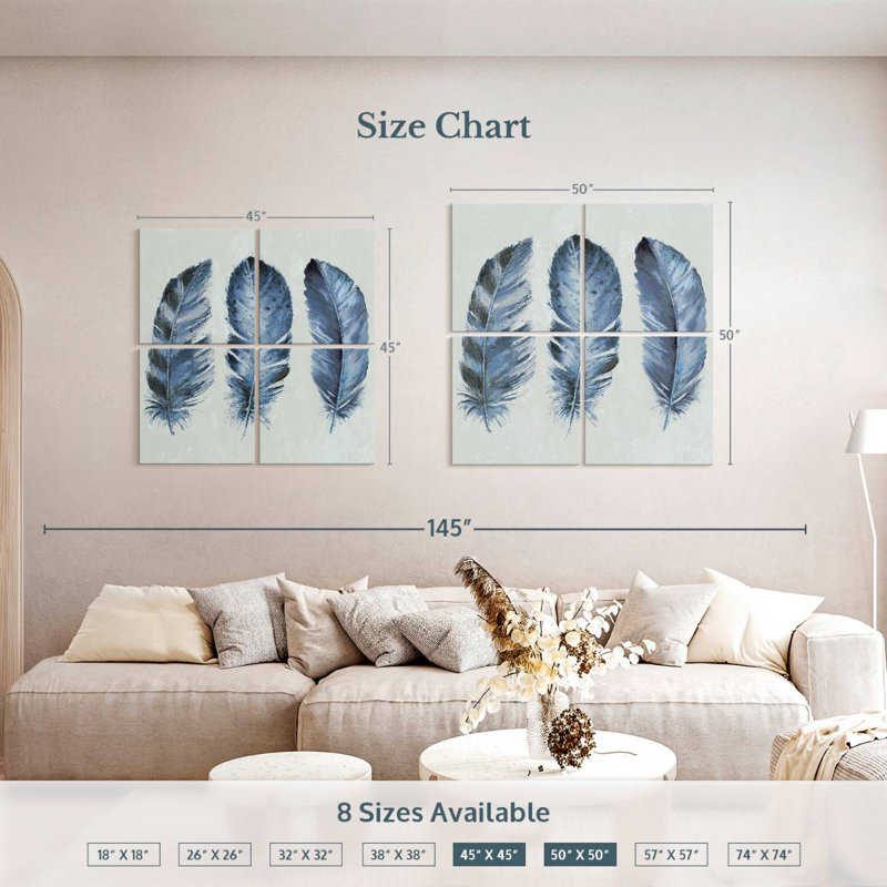 Kerner Indigo Blue Feathers II
