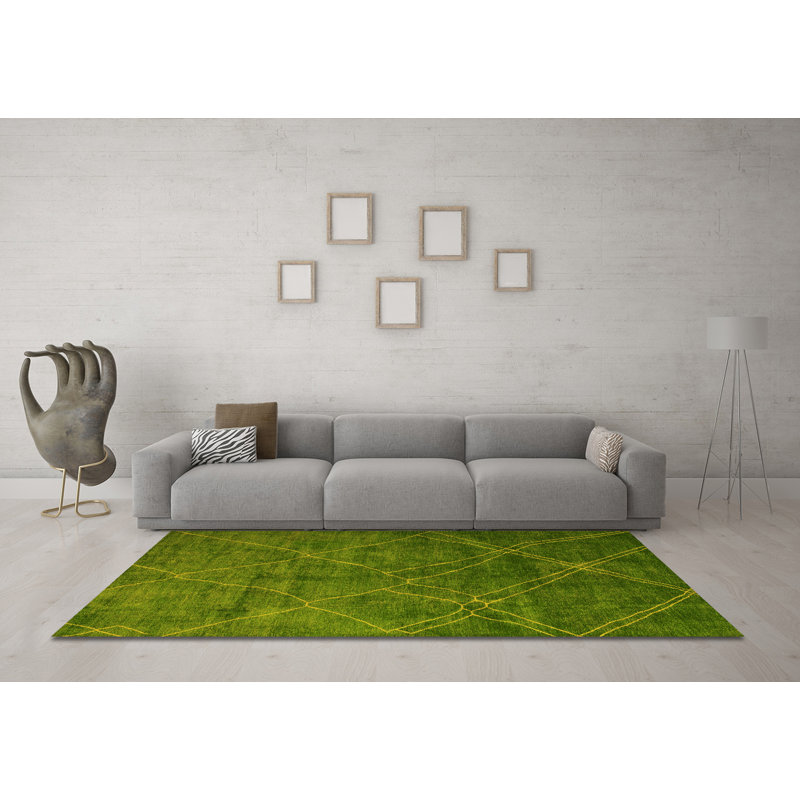 Kysha Washable Abstract Indoor Rug, Round 4'