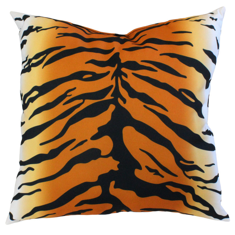Animal Print Reversible Throw Pillow, Natural