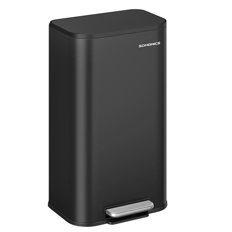 Step On Kitchen Trash Can, 30 L, 61cm H x 30cm W x 37cm D, Ink Black