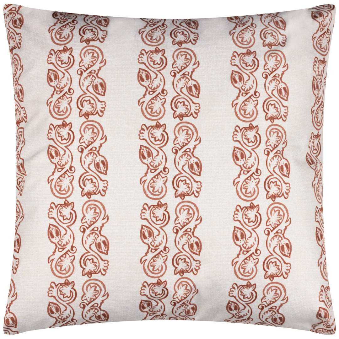 Kalindi Stripe Indoor / Outdoor Floral Square Scatter Cushion with Filling