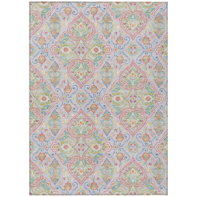 Machine Washable Indoor/Outdoor Husby ACN2207 Bohemian Rug