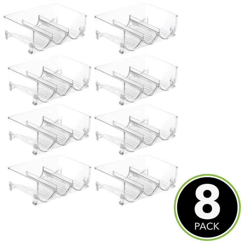 mDesign Plastic Stackable Wine Bottle Storage Organizer Rack