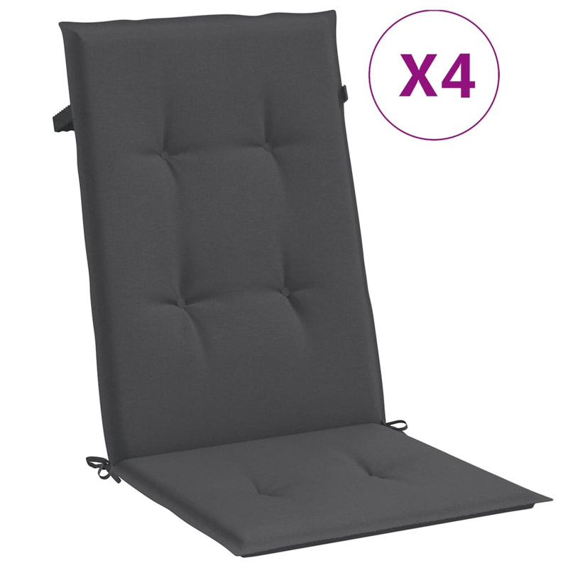 Coussins de chaise à dossier haut Latitude Anthracite 47,2 po x 19,7 po x 1,6 po Latitude Run®, 4