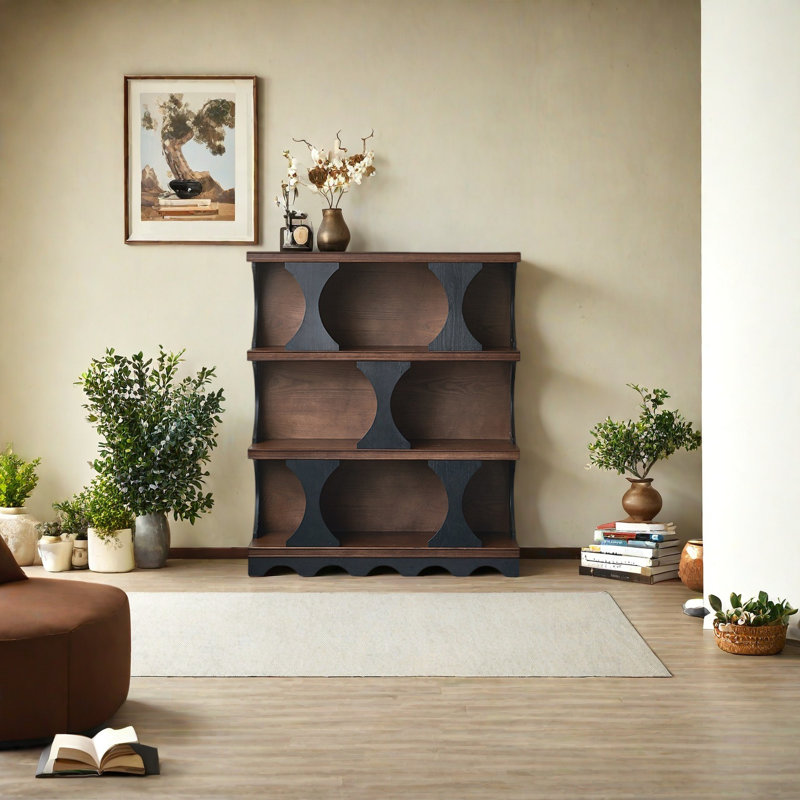 Floor-to-ceiling living room display cabinet, (3 Shelves) 47.24"H x 47.24"W x 12.6"D