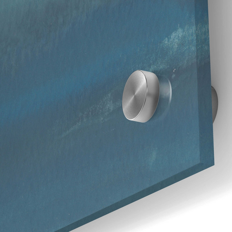 «Teal Horizon II» par Rob Delamater, art mural en verre acrylique, H 36 po x l 36 po x P 0,2 po