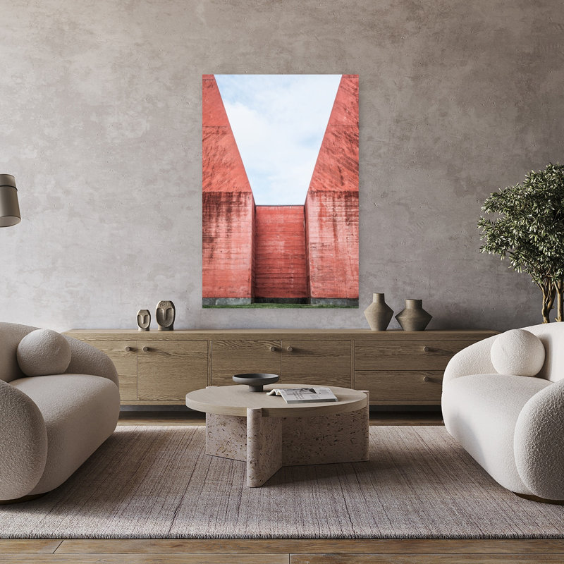 Art contemporain contemporain, architecture géométrique abstraite, art urbain, H 60 po x l 40 po
