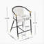 Tabouret de comptoir rembourré H 26 po avec structure en métal (ensemble de 2) - Beige-361833618