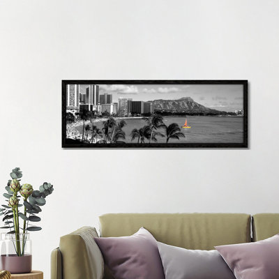 Waikiki Beach, Honolulu, Hawaii, USA Color Pop by Panoramic Images - Panoramic Gallery-Wrapped Canvas Giclée on Canvas