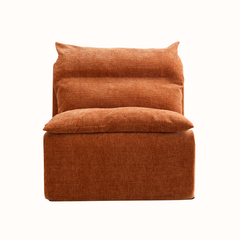 Bean Bag Chair Lounger, Orange Polyester