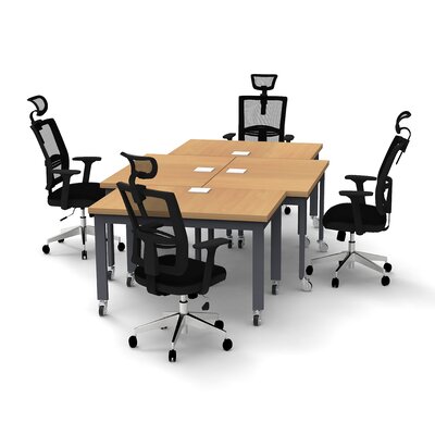 4 Person Conference Meeting Tables with 4 Chairs Complete Set -  Inbox Zero, 825E0C3D3BC74E90A9C0D4588A6DDACB