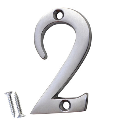 2'' H Reflective Brass House Number