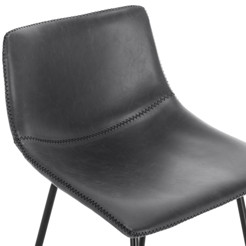 Paxton 24" Counter Stool, Gray Faux Leather