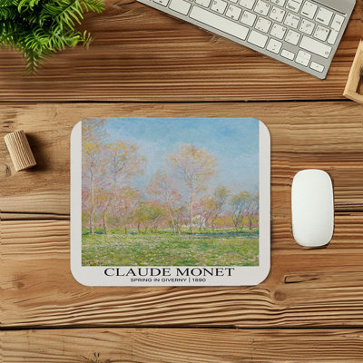 Landscape & Nature Claude Monet Spring in Giverny Nature Flower Fields Gaming Cute Office Laptop Desk Pad Gift Mat Square Rectangle Non-Slip Mousepad