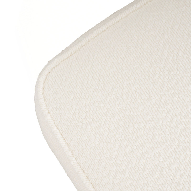 Repose-pieds rembourré carré, blanc, Boucle （UNIQUEMENT OTTOMAN)