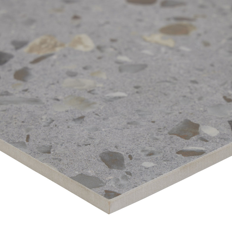 Carreau de porcelaine 12 po x 24 po Fragment, Gris