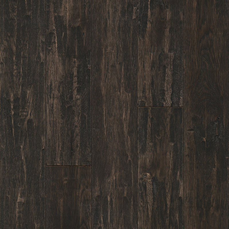 Parquet massif en hickory de 3/4 po d'épaisseur x 5 po de largeur x de longueur variable, Noir
