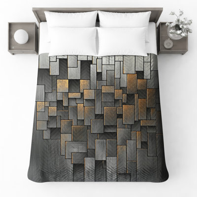 Geometric Rectangles Puzzle Bedding Rectangles Bedspread Abstract