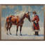 Père Noël dans un champ avec cheval-475281820