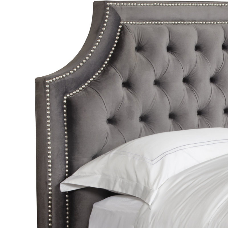 Lit tapissier standard Seline, Gris flanelle, Queen
