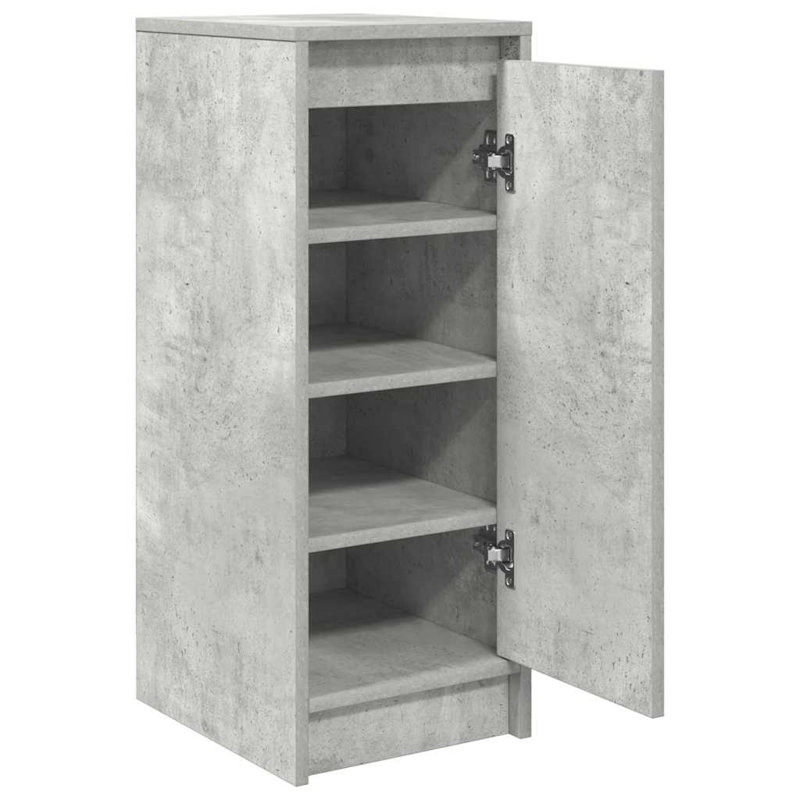 Shoe Cabinet 29.5X34x76 Cm Engineered Wood, Concrete Grey