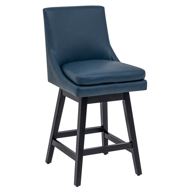 Lark Manor™ Counter Stools,26"360 Free Swivel Counter Height Bar Stools With High Back For Bar And Kitchen Island,Set Of 1,PU Leather