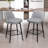 Grety Counter Height Swivel Bar Stools Set of 2, 360° Swivel Upholstered Barstools with Back and Metal Legs