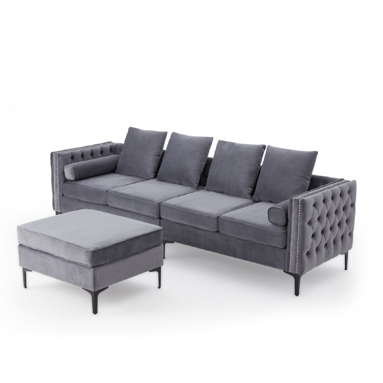 69” Upholstered Velvet Sofa Couch, Modern Craftsmanship – Home Elegance USA