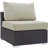 Convene 5 Piece Rattan Sectional Seating Group with Cushions-337879600