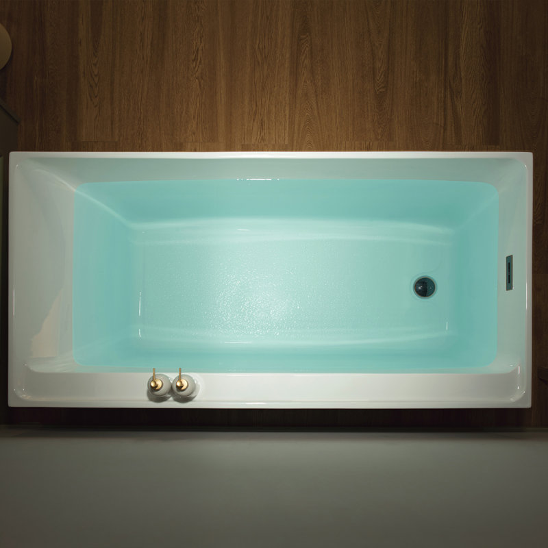 Soaking Bathtub With Reversible Drain, Oil Rubbed Bronze, 22.87" H x 59" L x 29.5" W