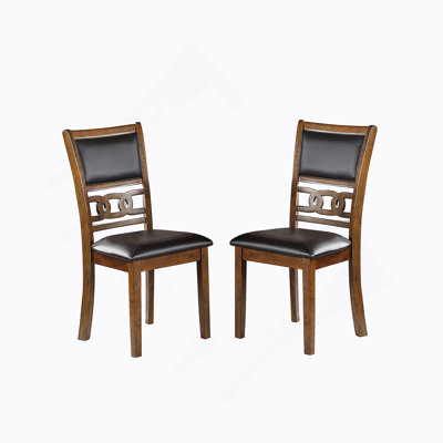 Ensemble de 2 chaises de salle à manger rembourrées au fini noyer