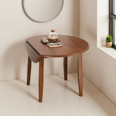 Table de salle à manger extensible ronde pour 2 à 4 personnes, table de salle à manger pliante en bois avec taille réglable, conception peu encombrante pour les petits appartements et les salles à manger