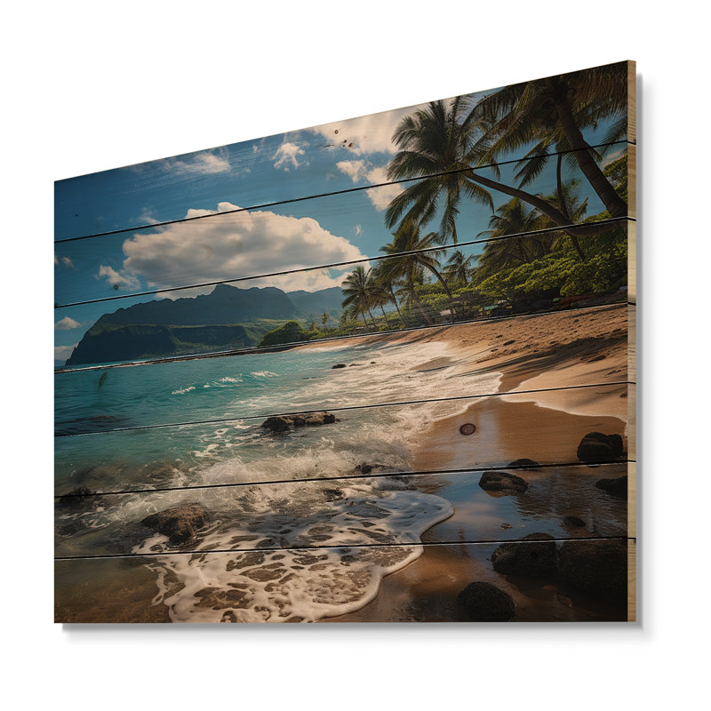 Driden Aloha, paysage de rêve tropical II sur bois, H 10 po x l 20 po x P 0,78 po