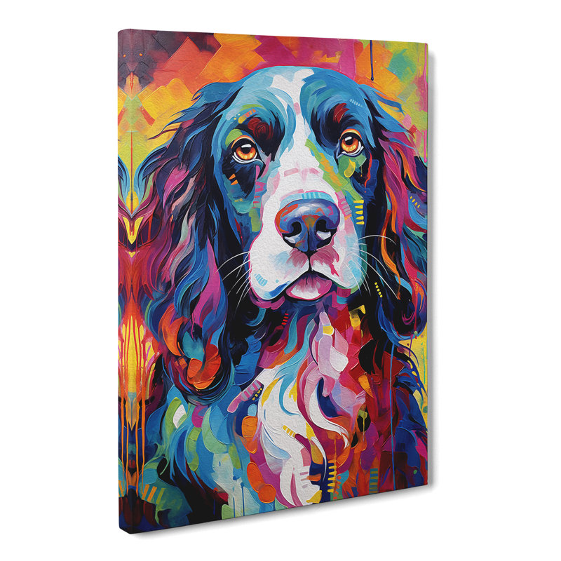 English Springer Spaniel Expressionism - Wrapped Canvas, 50cm H x 35cm W x 3cm D