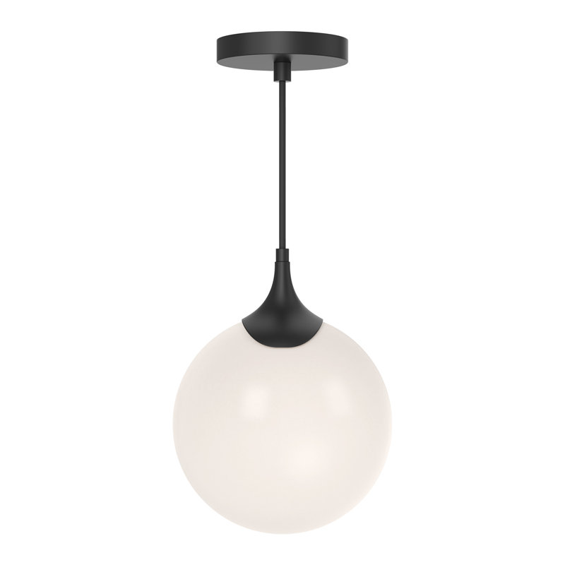 Luminaire suspendu sphère 1 lumière Nedra, Noir mat