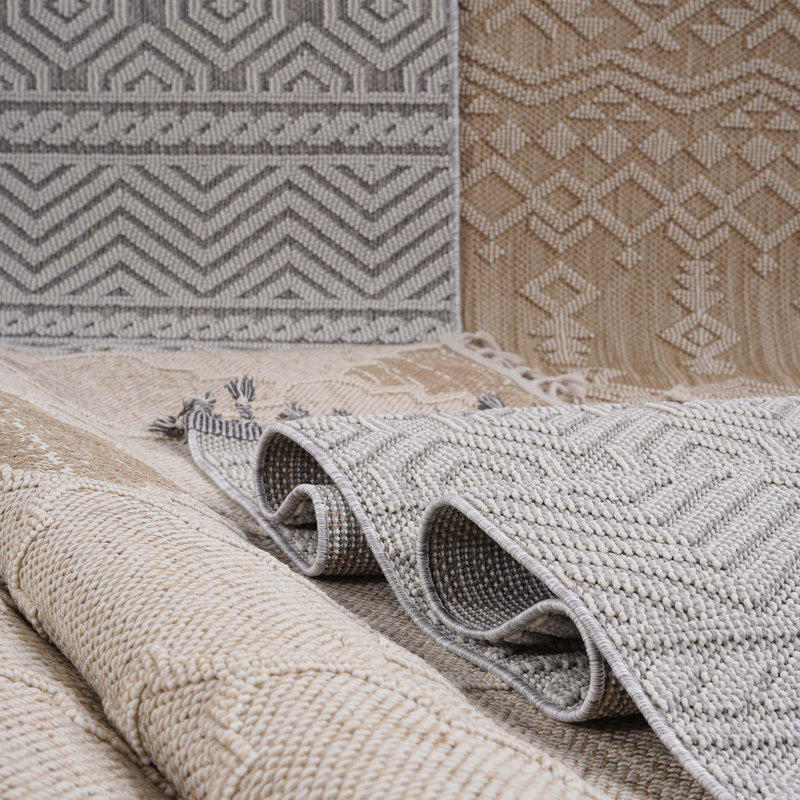 Tapis d'intérieur / extérieur à motif géométrique Collection, Rectangle 4 pi x 6 pi 2 po
